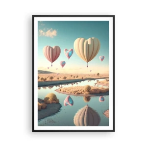 Pôster com moldura preta - O amor permite se reerguer - 70x100 cm
