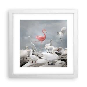 Pôster em moldura branca - Como vim parar aqui? - 30x30 cm