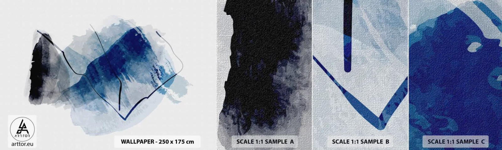 Amostra de papel de parede Premium Canvas - Iceberg - Abstração, Pedaço, Arte Moderna - 100x30 cm