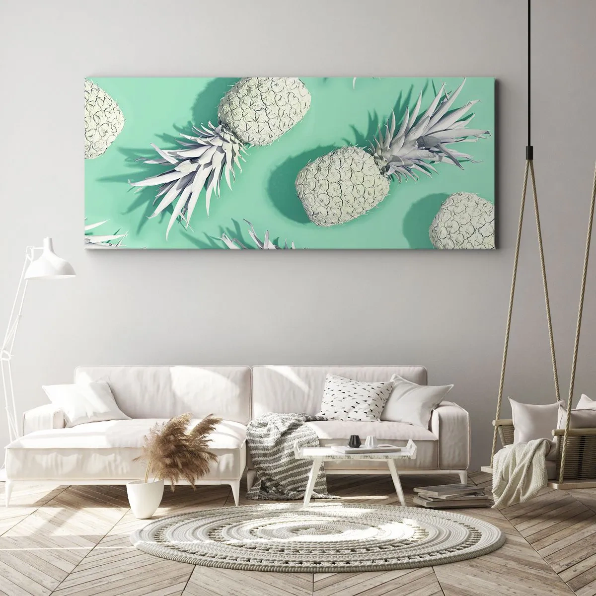 Quadro em tela - Vão muito bem com a hortelã - 160x50 cm