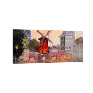 Quadro em vidro - Ícones parisienses – Moulin Rouge - 120x50 cm