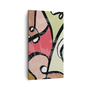 Quadro em tela - Piruetas entre cores - 45x80 cm