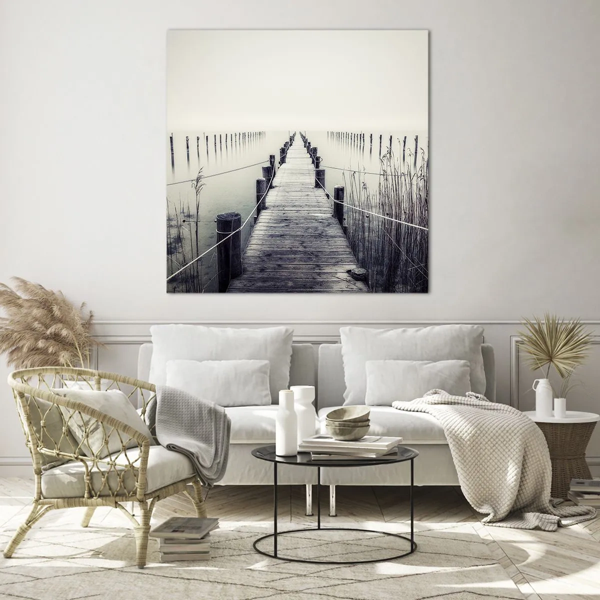 Quadro em vidro - Mergulhe em paz - 50x50 cm