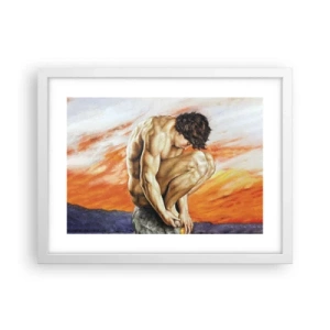 Pôster em moldura branca - Imerso em si mesmo - 40x30 cm