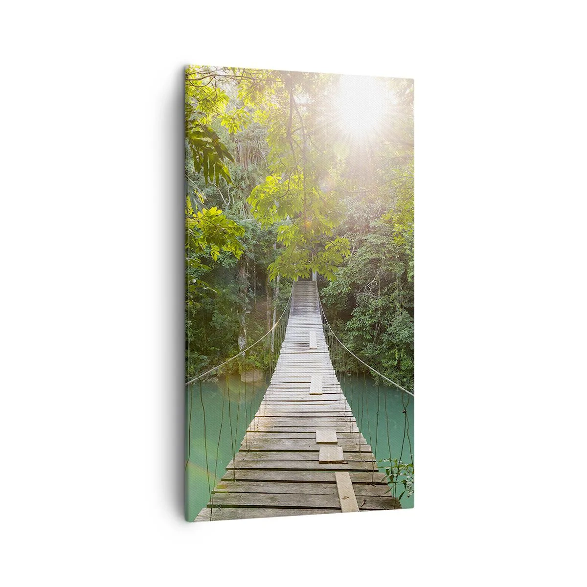 Quadro em tela - Da água azul para a floresta azul - 45x80 cm