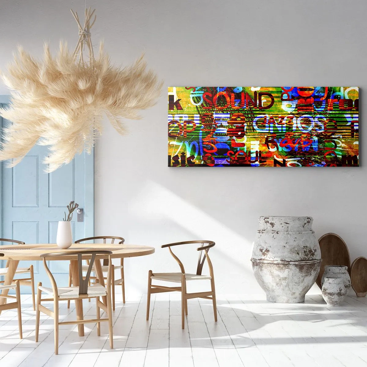 Quadro em tela - Todas as cores do som - 160x50 cm