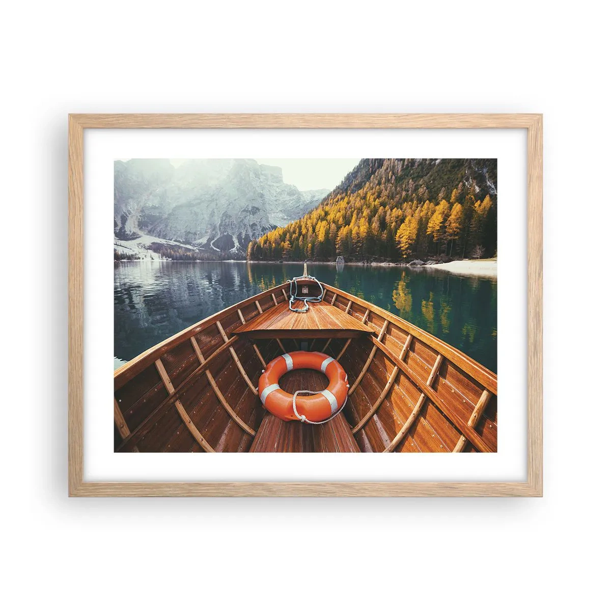 Pôster com moldura de carvalho claro - Excursão na montanha - 50x40 cm