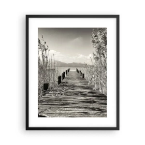 Pôster com moldura preta - No silêncio da relva - 40x50 cm