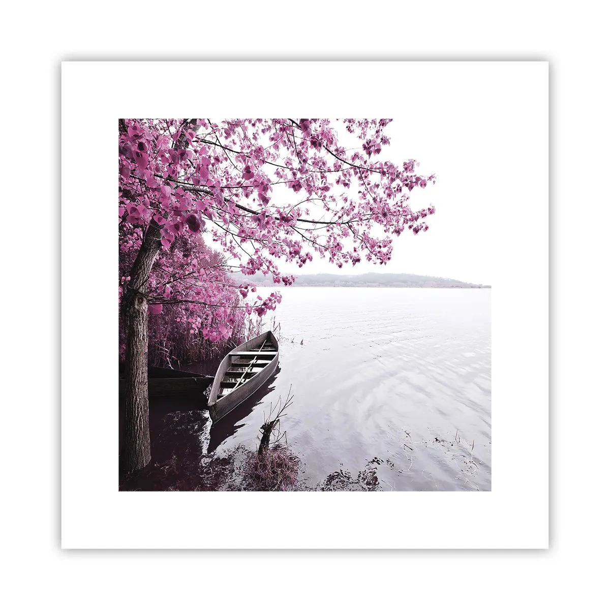 Pôster - Em silêncio cor-de-rosa - 30x30 cm
