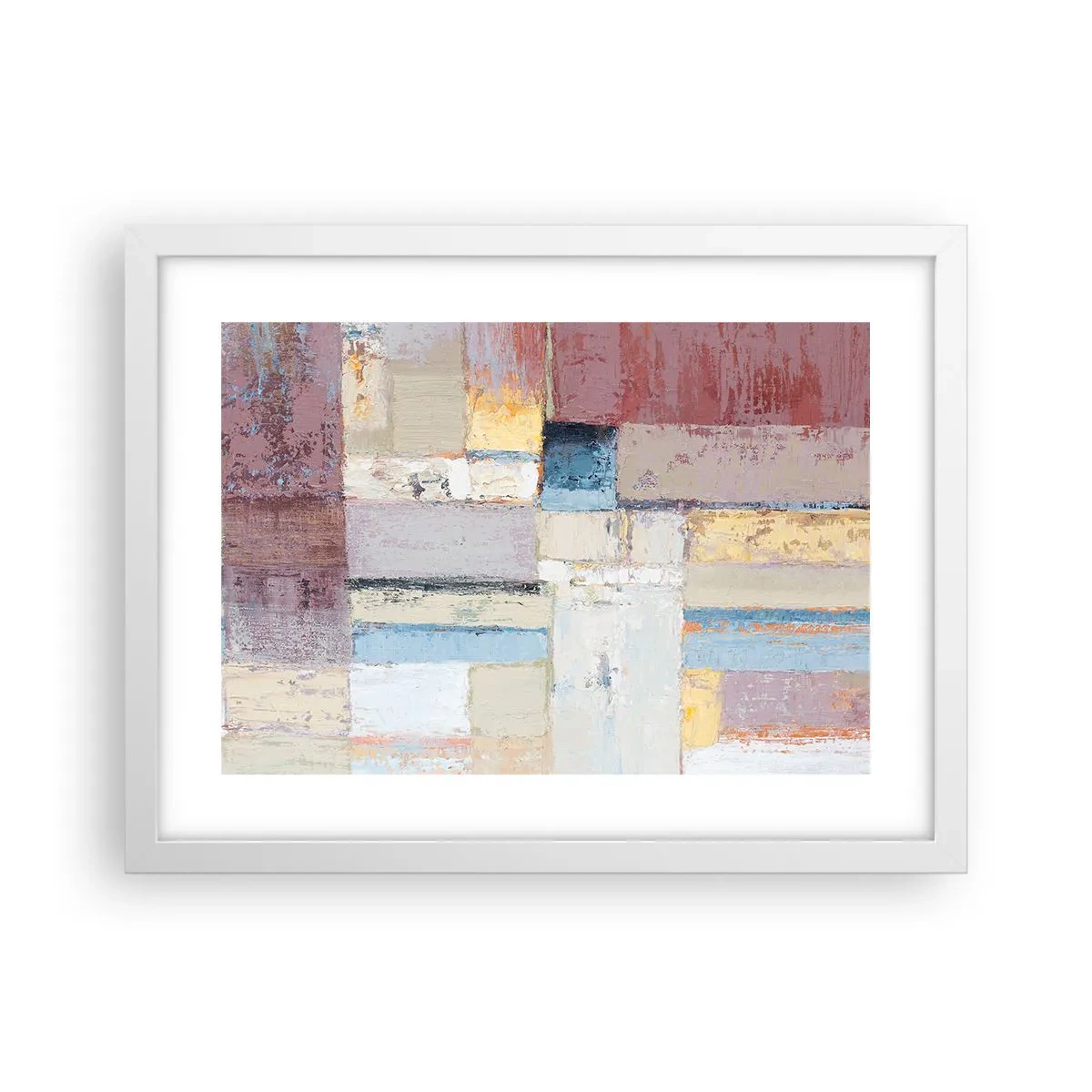 Pôster em moldura branca - A paz da geometria - 40x30 cm