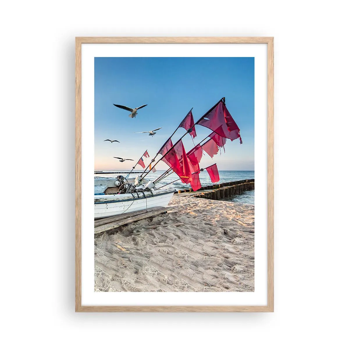 Pôster com moldura de carvalho claro - Um merecido descanso - 50x70 cm