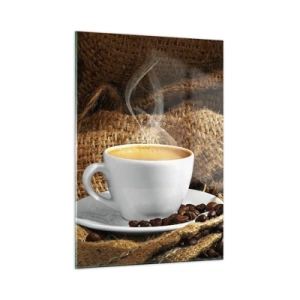 Quadro em vidro - O cheiro de moka e a densidade do líquido de mel - 50x70 cm