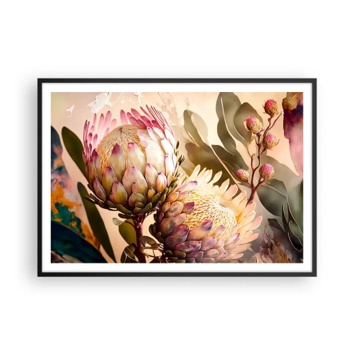 Pôster com moldura preta - Abraçado com ternura - 100x70 cm
