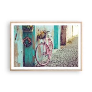 Pôster com moldura de carvalho claro - Volto logo - 91x61 cm