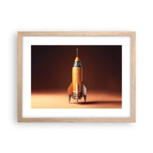 Pôster com moldura de carvalho claro - Tudo começa com um sonho - 40x30 cm