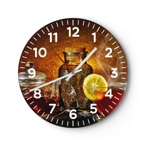 Relógio de parede - Relógio em vidro - Ao estilo dos mestres holandeses - 30x30 cm