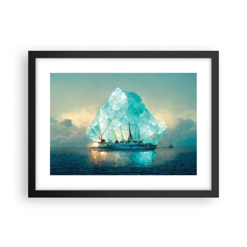 Pôster com moldura preta - Diamante Ártico - 40x30 cm