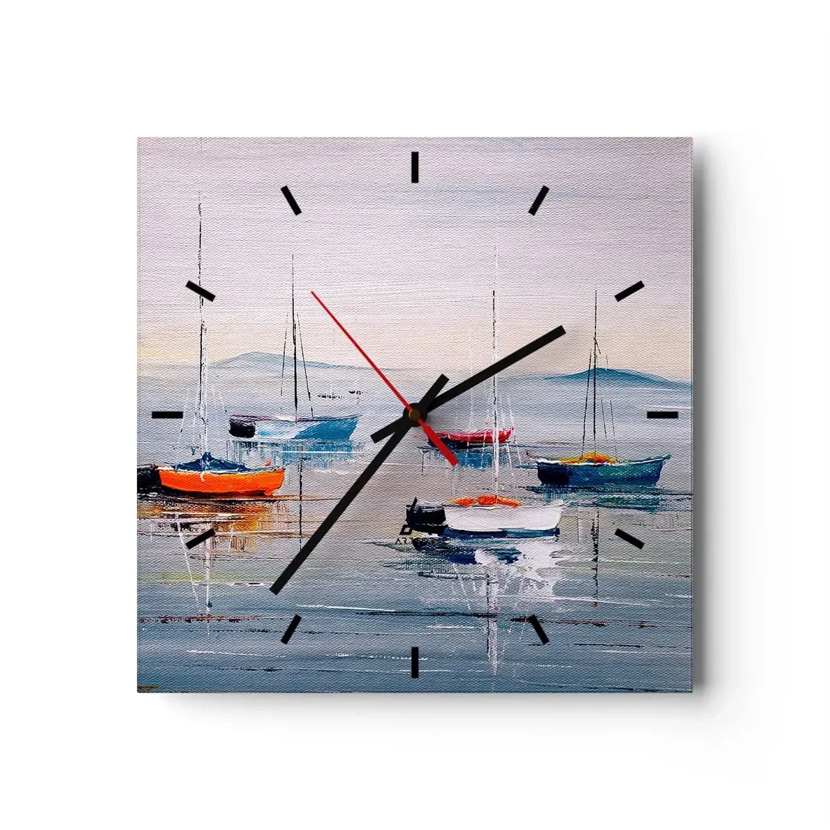 Relógio de parede - Relógio em vidro - Um merecido descanso - 40x40 cm
