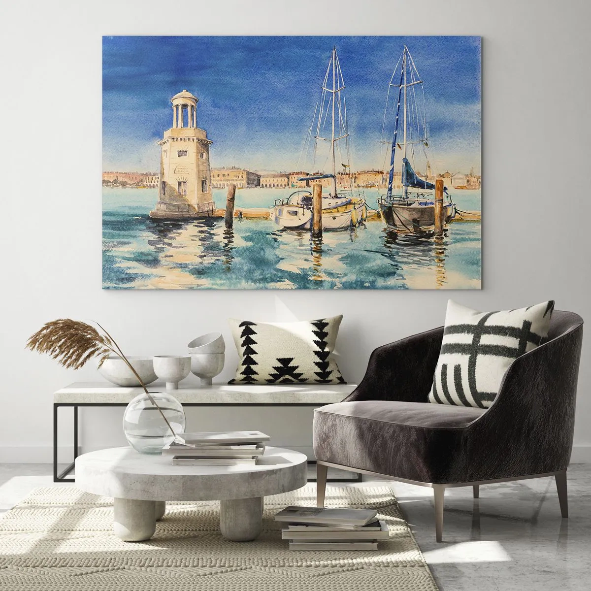 Quadro em vidro - Lagoa ensolarada - 100x70 cm
