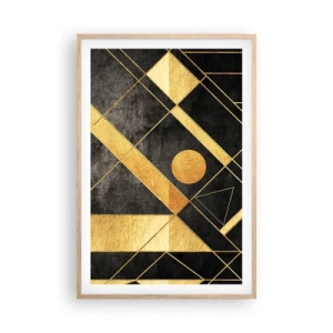 Pôster com moldura de carvalho claro - Sol do Deserto - 61x91 cm