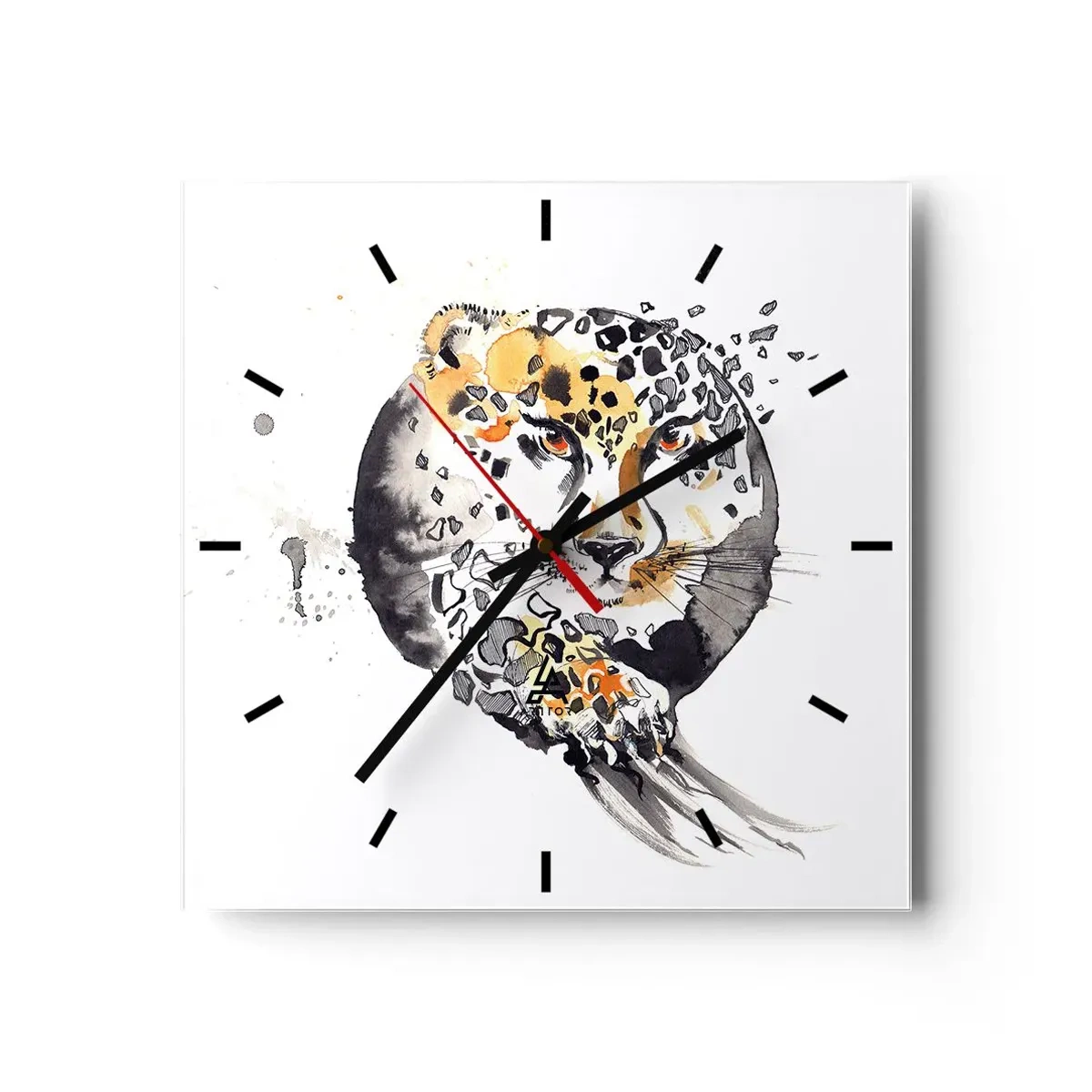 Relógio de parede - Relógio em vidro - Beleza predatória - 30x30 cm