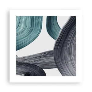 Pôster - Trilhas esmeralda e preta - 40x40 cm