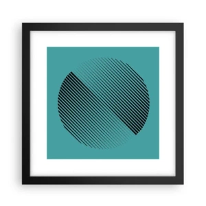 Pôster com moldura preta - Círculo – uma variação geométrica - 30x30 cm