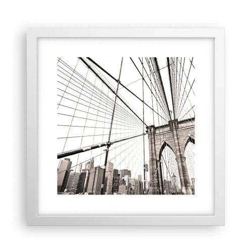 Pôster em moldura branca - Catedral de Nova York - 30x30 cm
