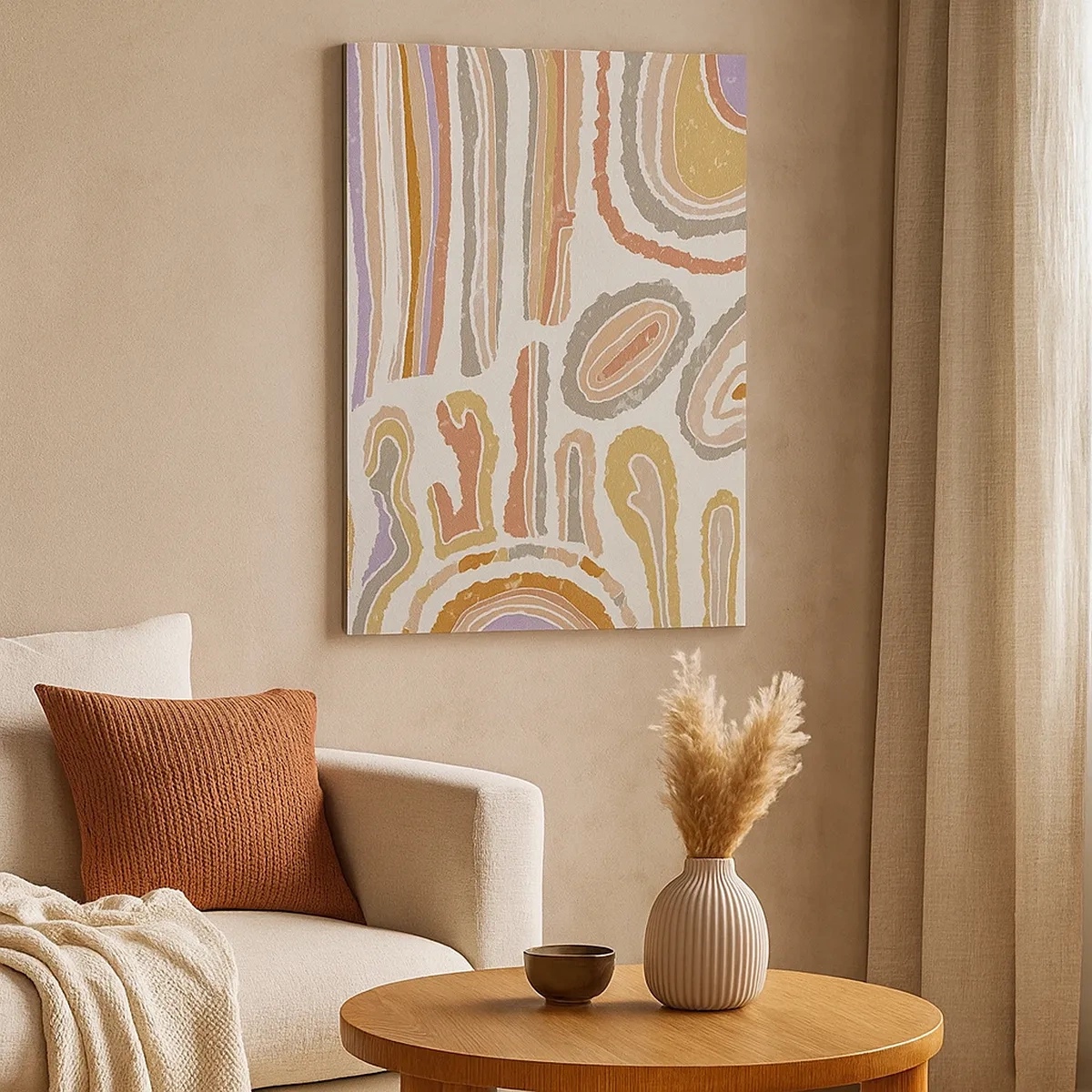 Quadro em tela - Secções transversais coloridas - 50x70 cm