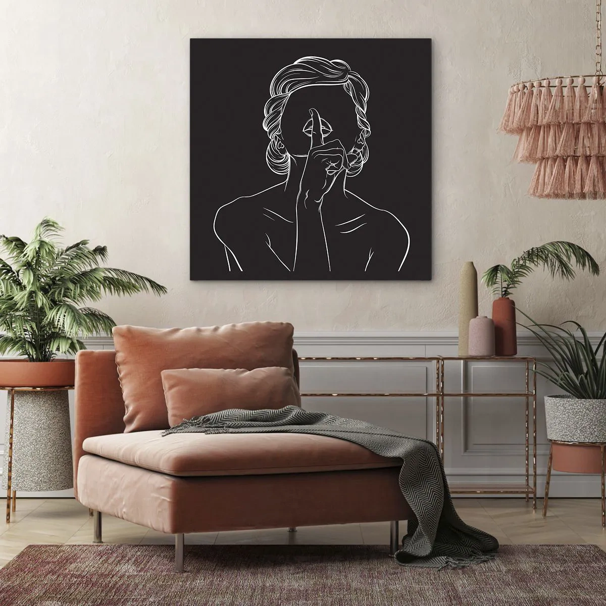 Quadro em tela - A beleza floresce em silêncio - 40x40 cm