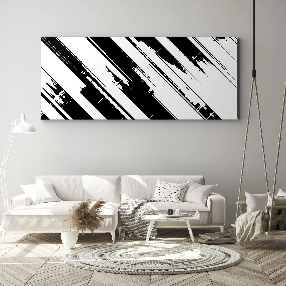Quadro em tela - Uma composição intensa e dinâmica - 100x40 cm