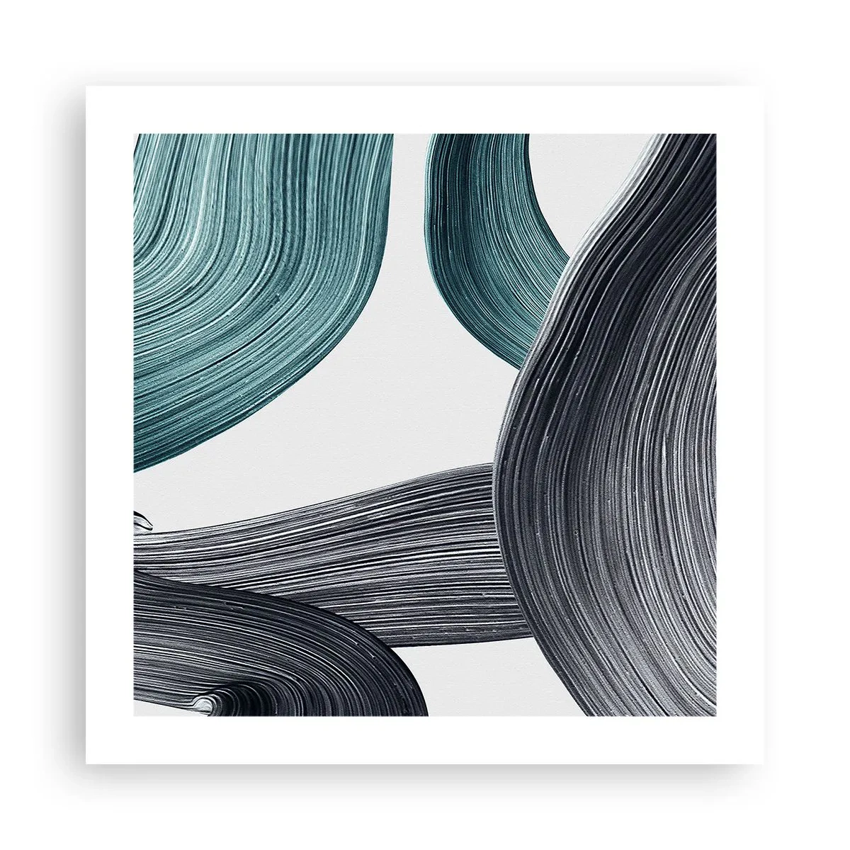 Pôster - Trilhas esmeralda e preta - 50x50 cm