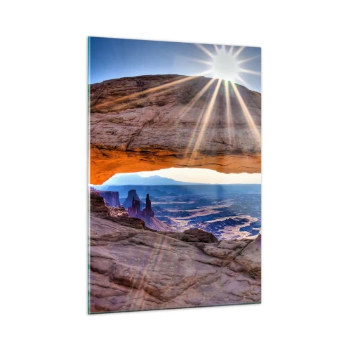 Quadro em vidro - Através do portão de pedra - 50x70 cm