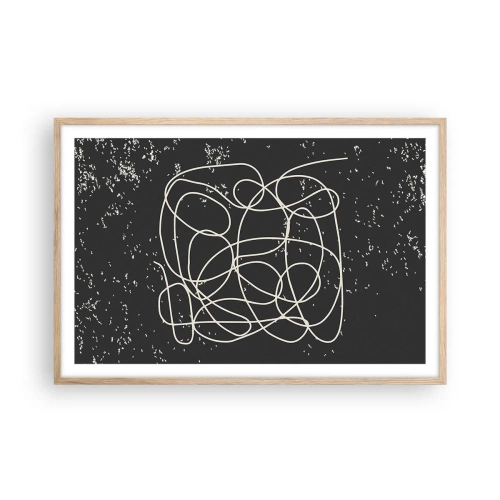 Pôster com moldura de carvalho claro - Pensamentos errantes - 91x61 cm