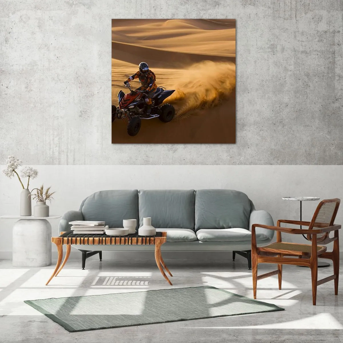 Quadro em vidro - Nas ondas de areia - 60x60 cm