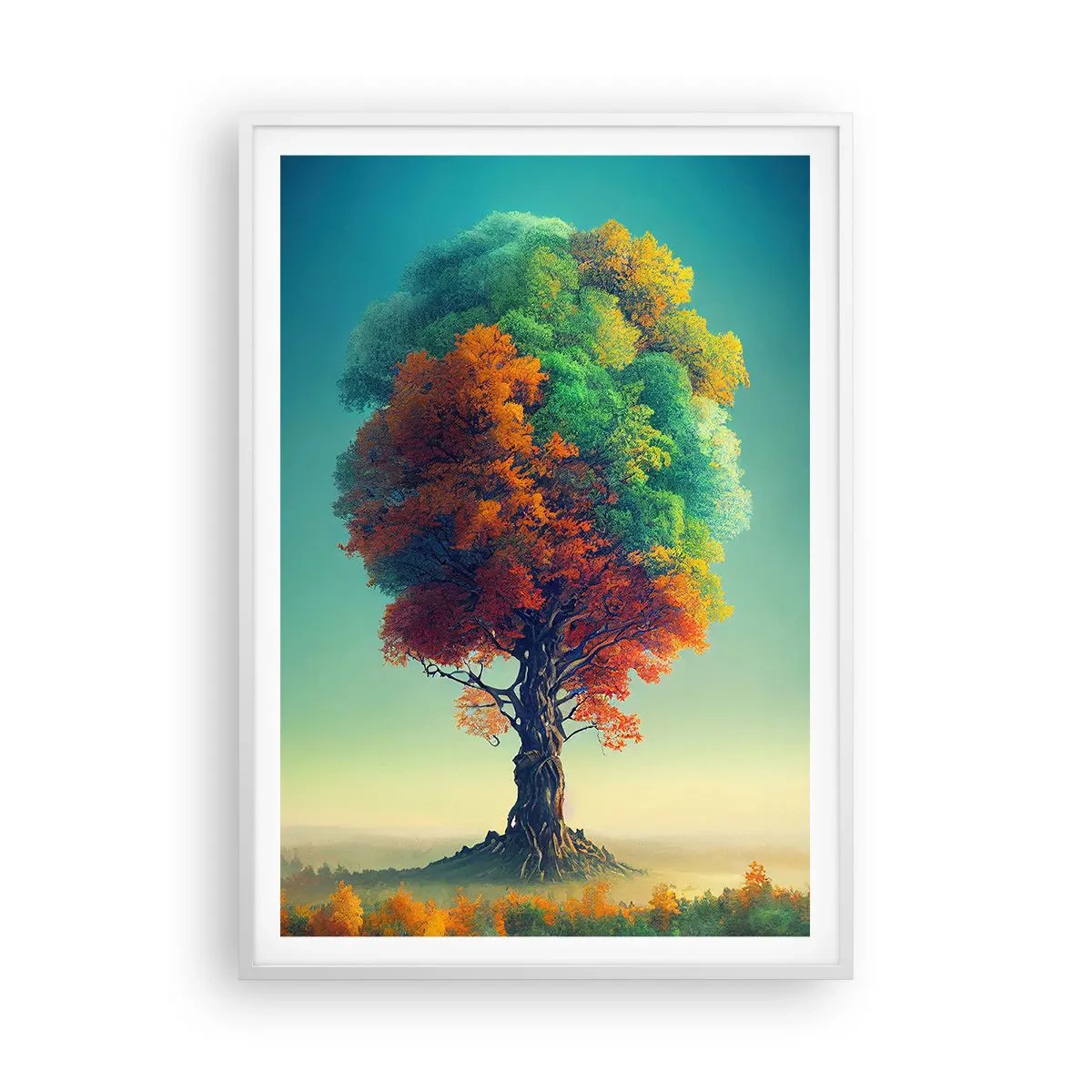 Pôster em moldura branca - Carvalho – o pai da natureza - 70x100 cm