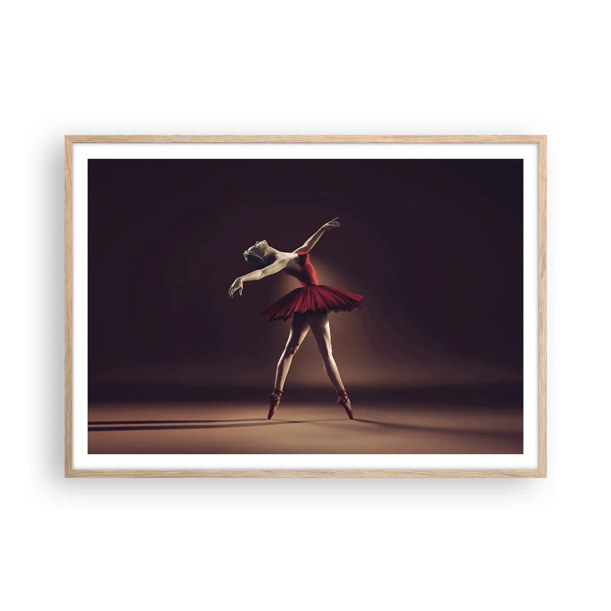 Pôster com moldura de carvalho claro - Prima ballerina - 100x70 cm