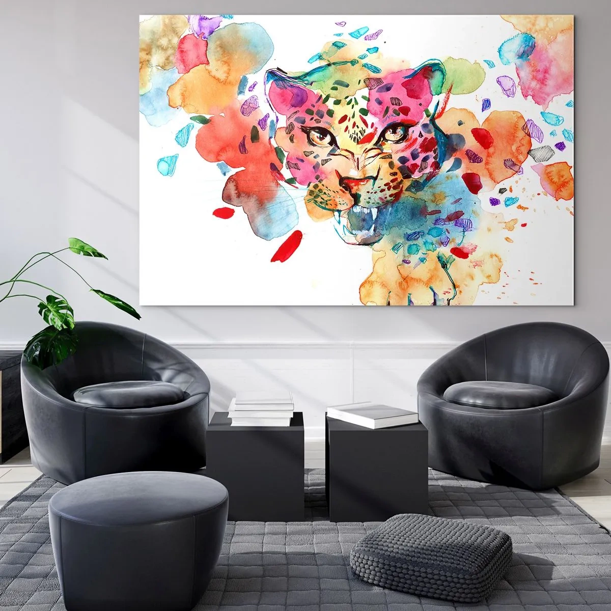 Quadro em vidro - A Bela e a Fera - 100x70 cm