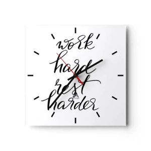 Relógio de parede - Relógio em vidro - Equilíbrio da vida - 30x30 cm