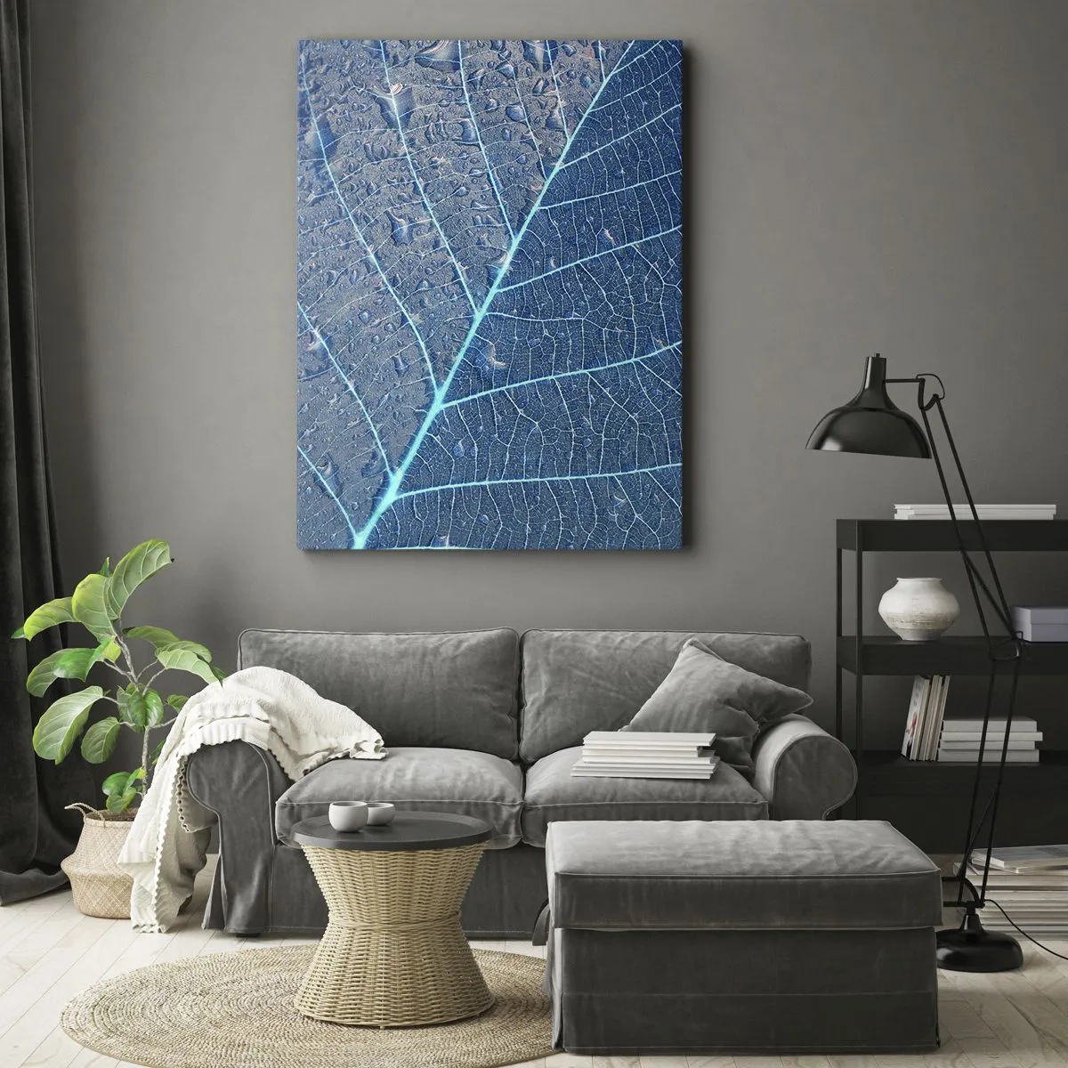 Quadro em tela - A vida em azul - 70x100 cm