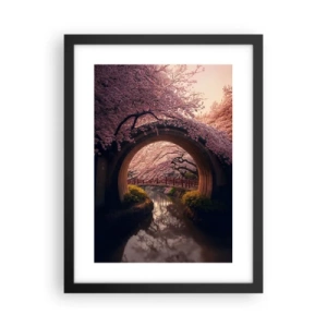 Pôster com moldura preta - Primavera japonesa - 30x40 cm
