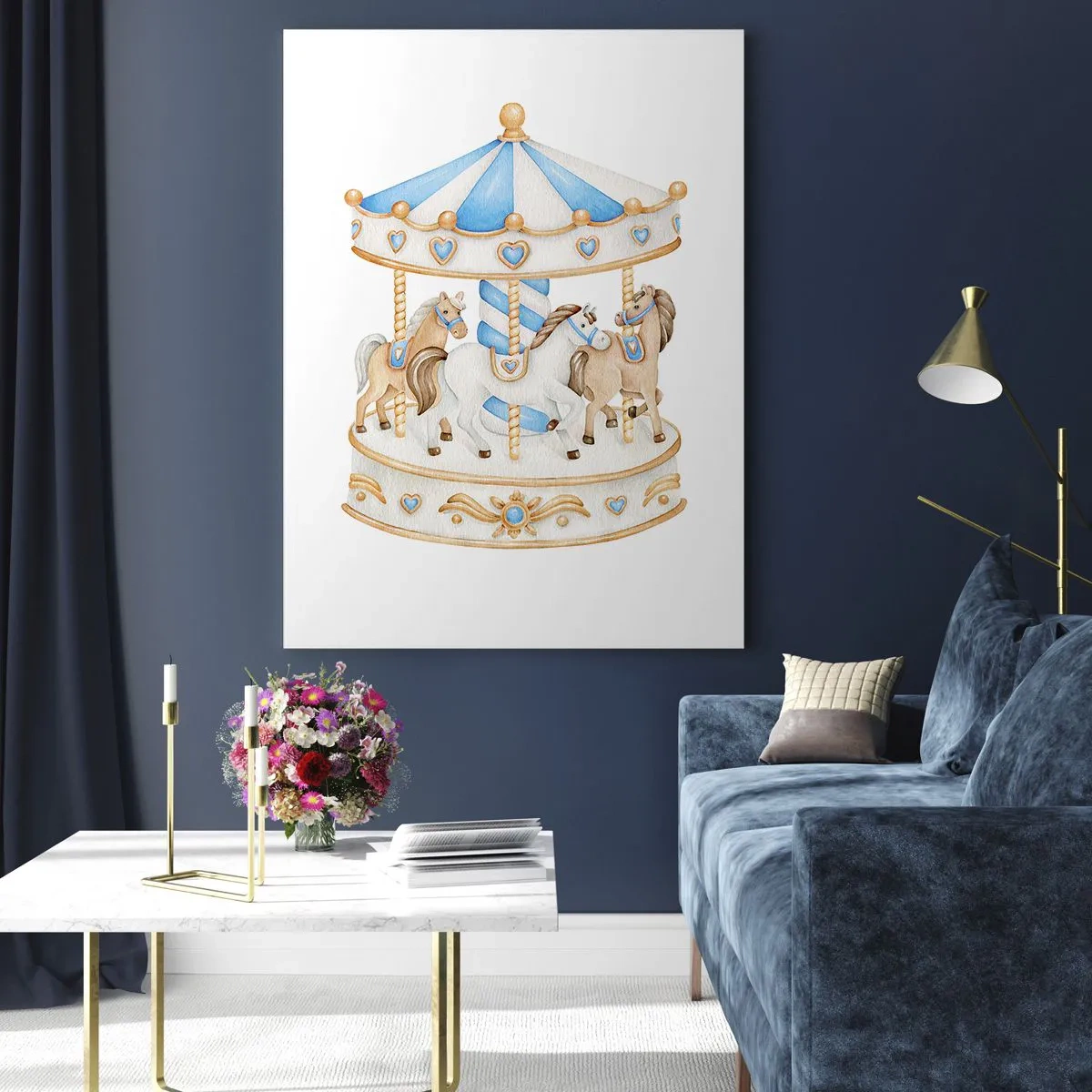 Quadro em vidro - Doce infância - 50x70 cm