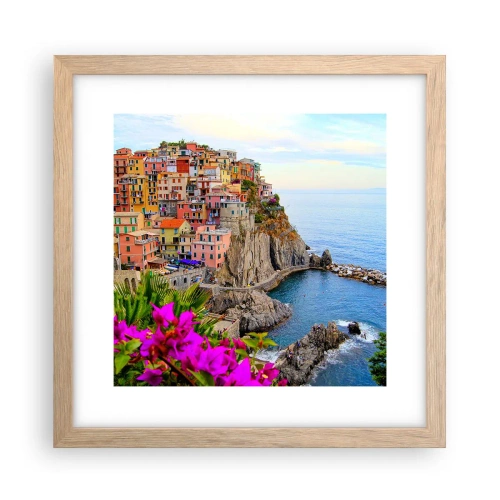 Pôster com moldura de carvalho claro - A cidade que sorri - 30x30 cm