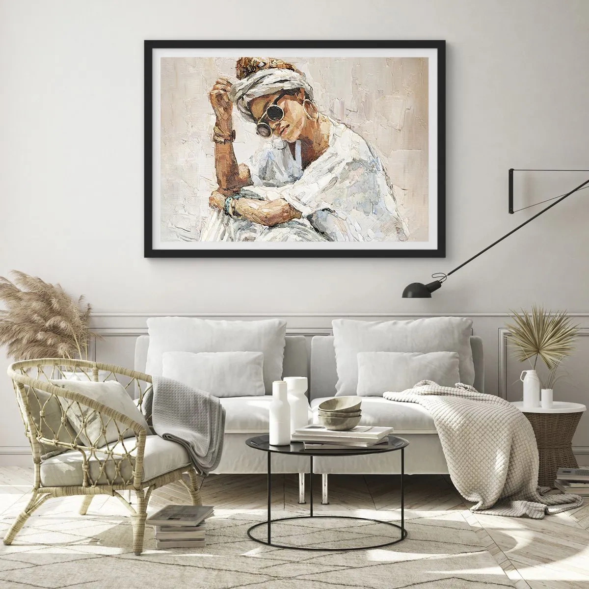 Pôster com moldura preta - Retrato em pleno sol - 100x70 cm