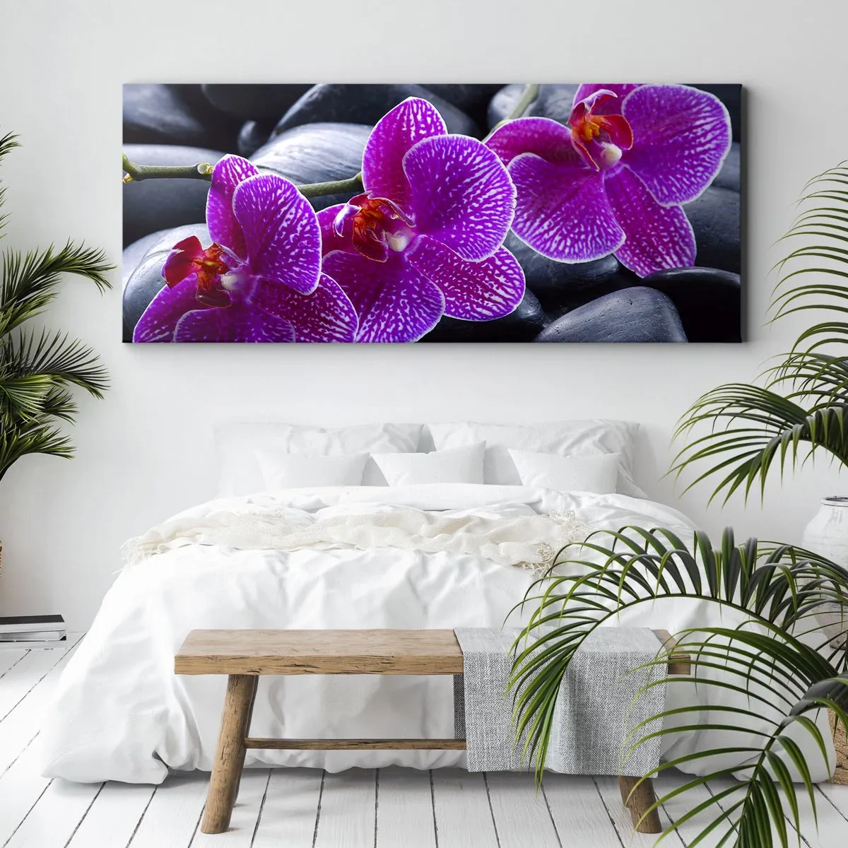 Quadro em tela - As pedras de iluminaram de deleite - 100x40 cm
