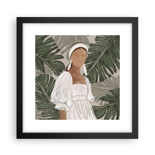 Pôster com moldura preta - Retrato exótico - 30x30 cm
