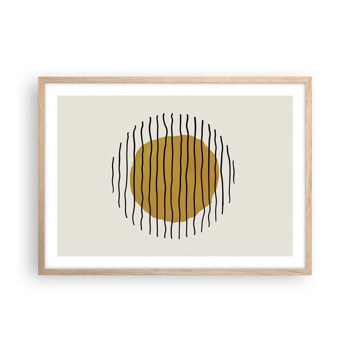 Pôster com moldura de carvalho claro - Abstração a tremer com o calor - 70x50 cm