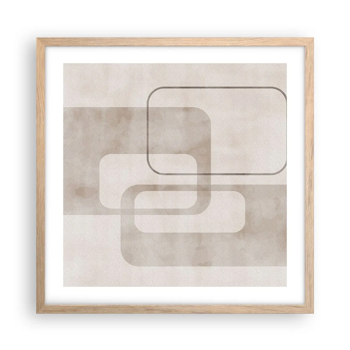 Pôster com moldura de carvalho claro - Argamassa geométrica - 50x50 cm