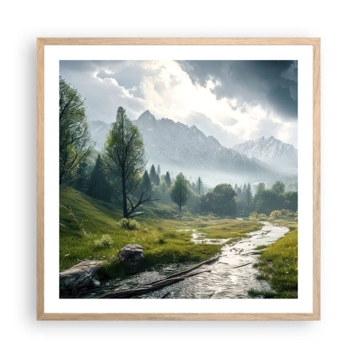 Pôster com moldura de carvalho claro - Ida e volta - 60x60 cm