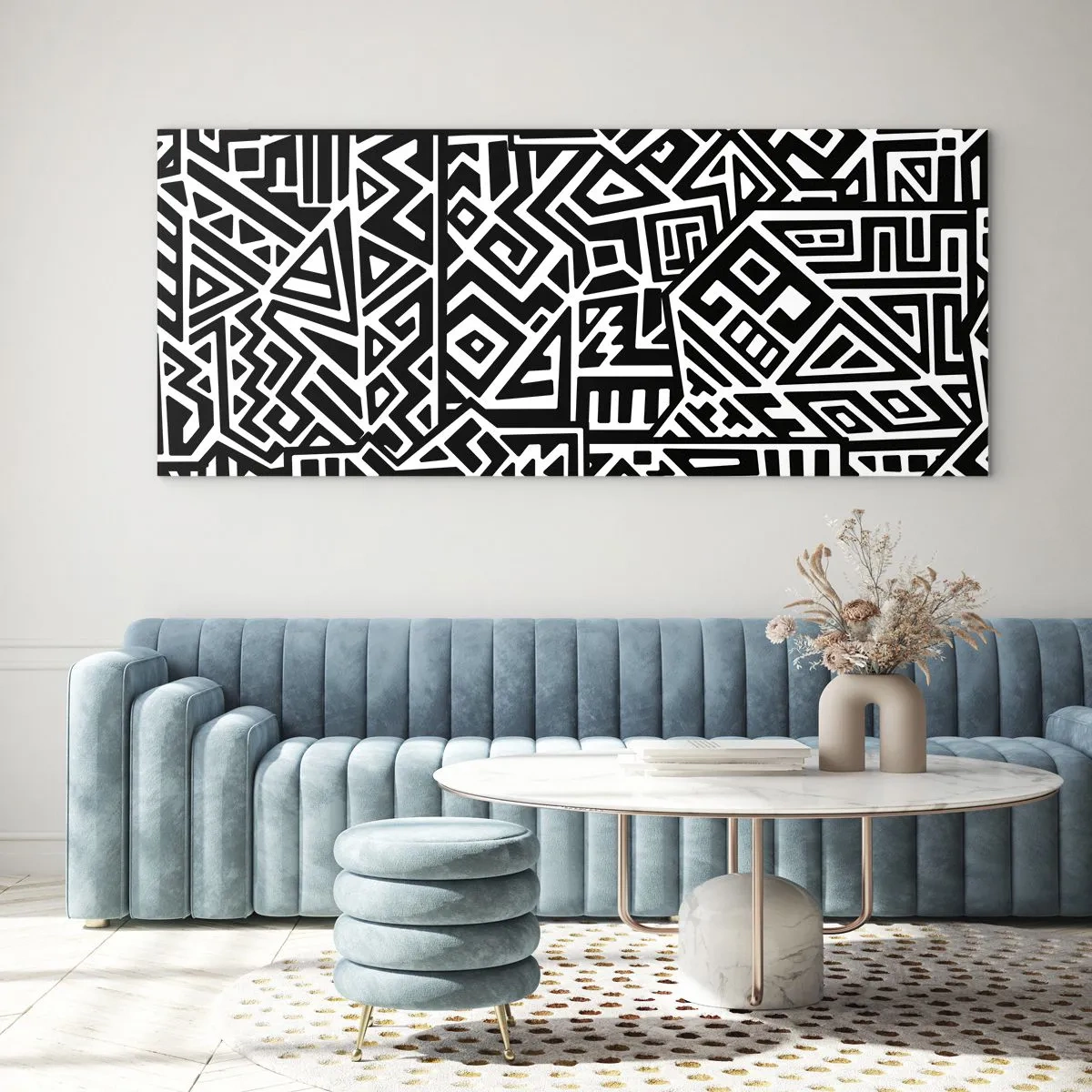 Quadro em vidro - Composição pré-colombiana - 120x50 cm